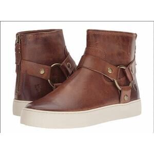 Frye Lena Harness Sneaker Boots Size 7 Cognac Leather
